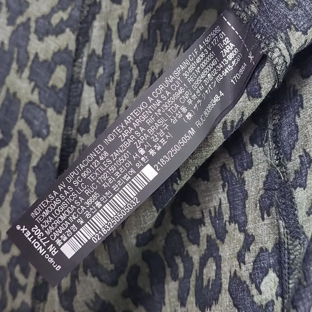💛 Zara Gray Leopard Print Long Sleeve Dress.‎ Size M